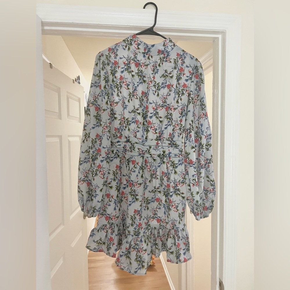 Mini Floral Mock Neck Dress
